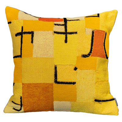 Funda de cojín Paul Klee : Signos en amarillo, 1937