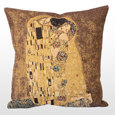 Gustav Klimt Cushion Cover: The kiss