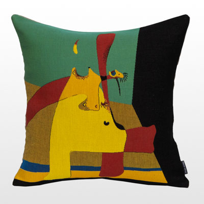 Joan Miro Cushion Cover: Flame in Space and Nude Woman (1932)