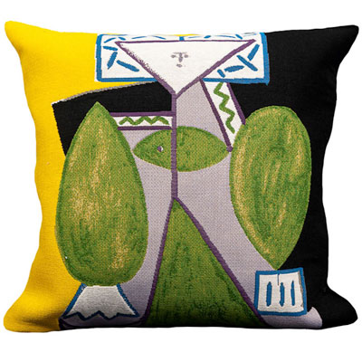 Pablo Picasso Cushion cover : Woman in green and purple (1947)