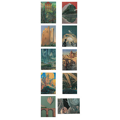 12 comics postcards - François Schuiten