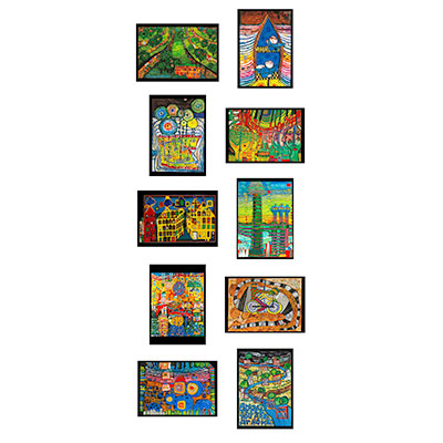 10 tarjetas postales Hundertwasser (bolsillo n°2)