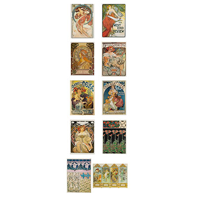 10 tarjetas postales Alfons Mucha