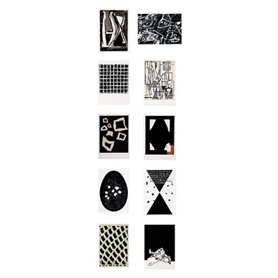 10 artistic postcards : Abstractions - Black and White
