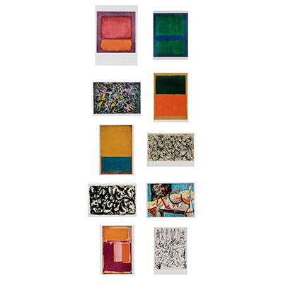 10 artistic postcards : Abstractions - Rothko, Pollock