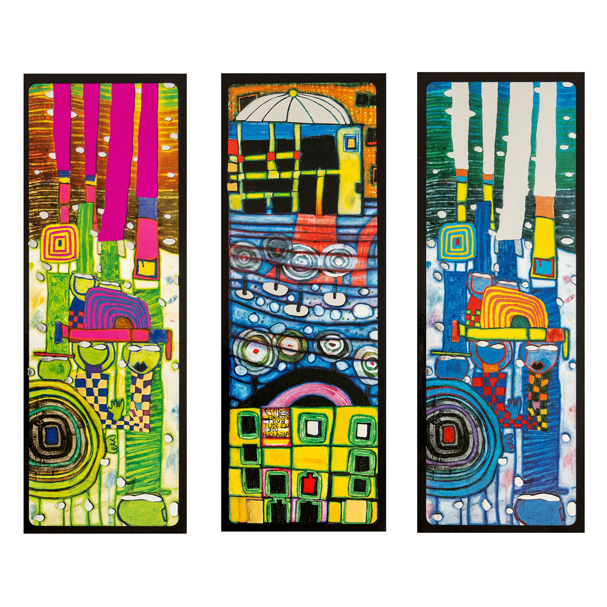 3 Hundertwasser bookmarks, details  (sleeve n°2)