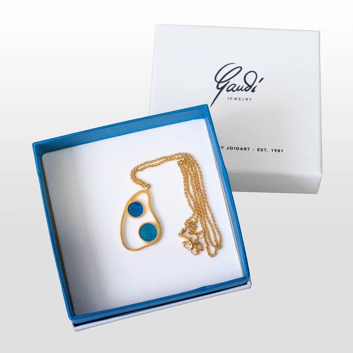 Pendant after Antoni Gaudí: Cibes, gold (gift box signed Gaudi)