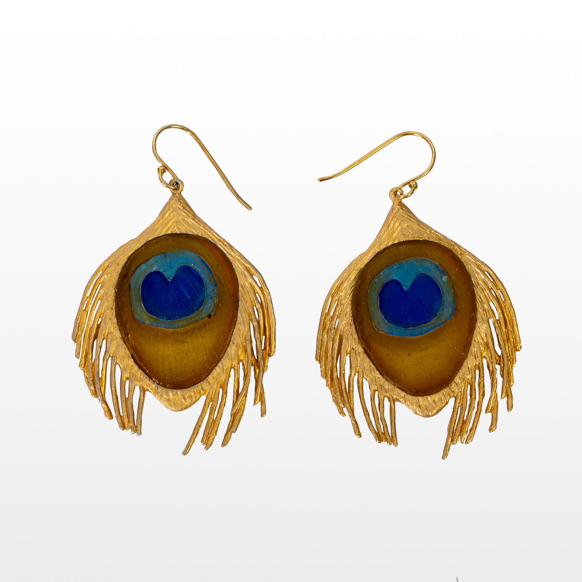 Louis Comfort Tiffany earrings : Peacock feather (large)
