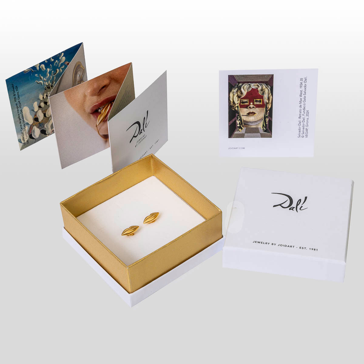 Pendientes inspirados en Salvador Dalí: Labios (oro), detalle