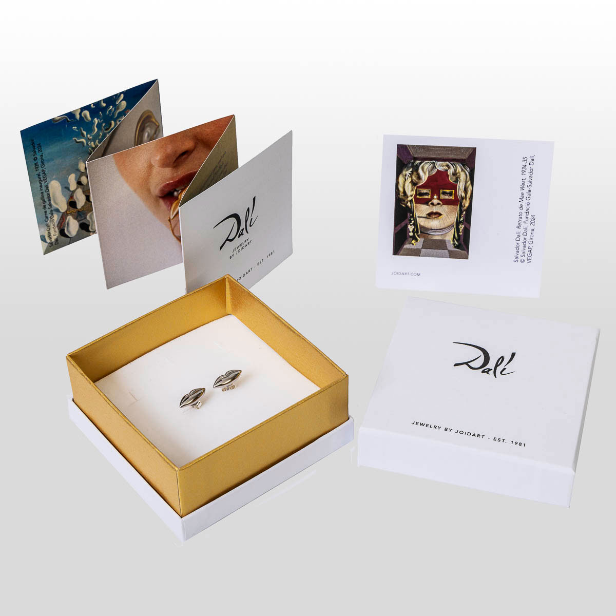 Pendientes inspirados en Salvador Dalí: Labios (plata), detalle