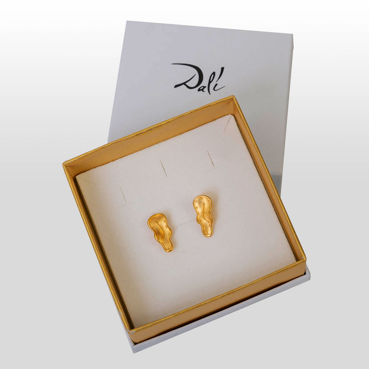 Pendientes inspirados en Salvador Dalí: Reloj Blando (oro), detalle