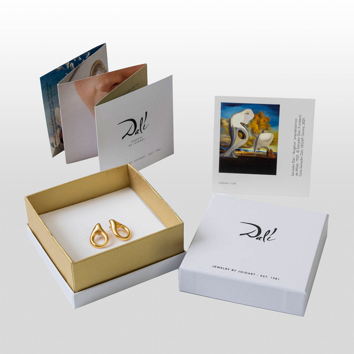 Orecchini ispirati a Salvador Dalì: Angelus 1 (oro), dettaglio