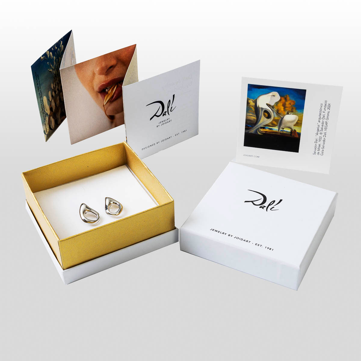 Orecchini ispirati a Salvador Dalì: Angelus 1 (argento), dettaglio