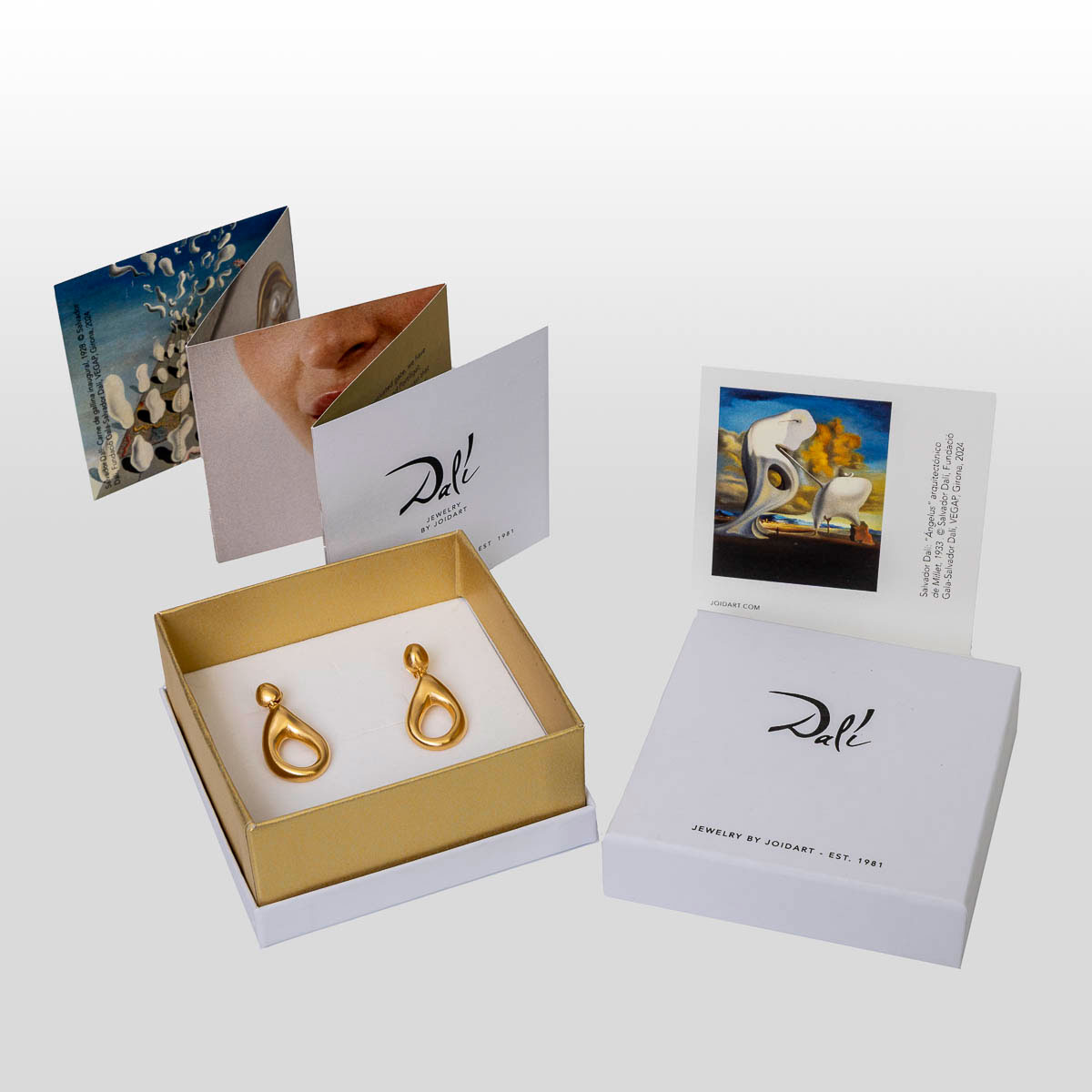 Orecchini ispirati a Salvador Dalì: Angelus 2 (oro), dettaglio