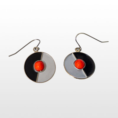 Earrings by Robert Delaunay: Rythme 1 (Red Sun)