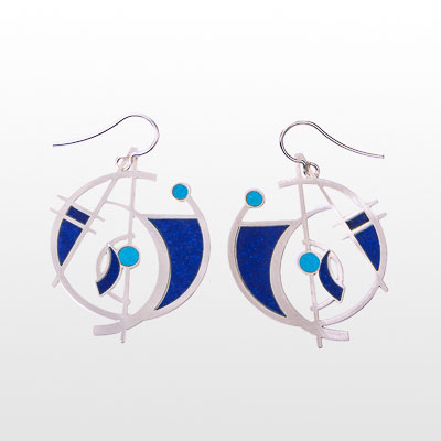 Kandinsky earrings : Cyan & Blue