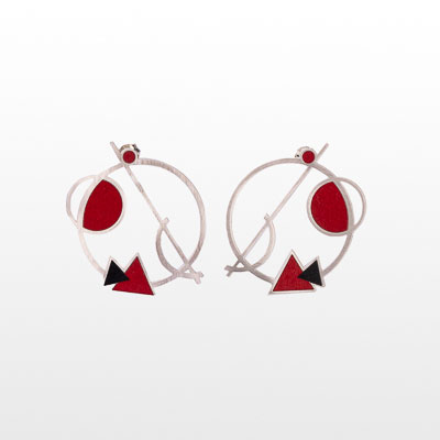 Boucles d'oreilles Kandinsky : Rouge & Noir