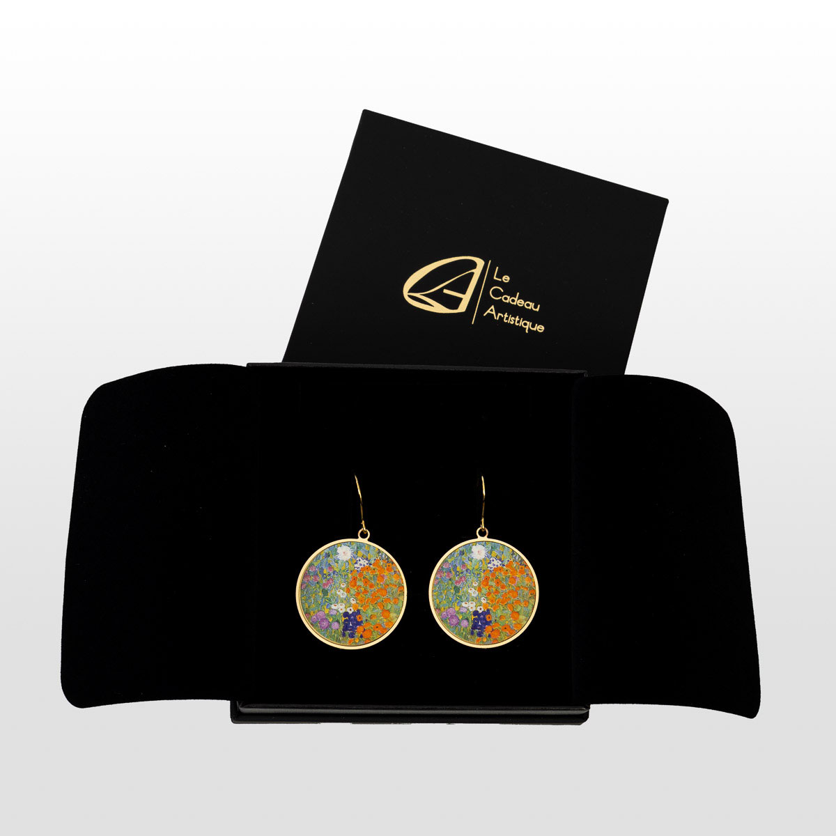 Boucles d'oreilles Gustav Klimt : Flowers garden (boîte cadeau)