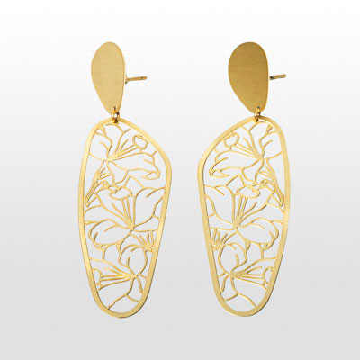 Boucles d'oreilles Alfons Mucha : Motifs floraux