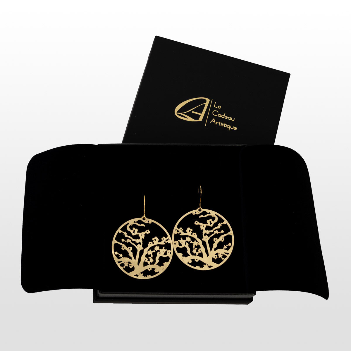 Earrings after Van Gogh: Almond Blossoms (gift box)