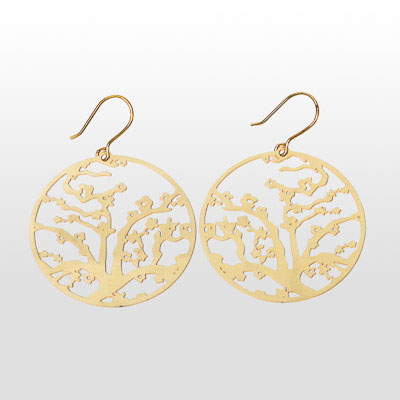 Earrings after Van Gogh: Almond Blossoms