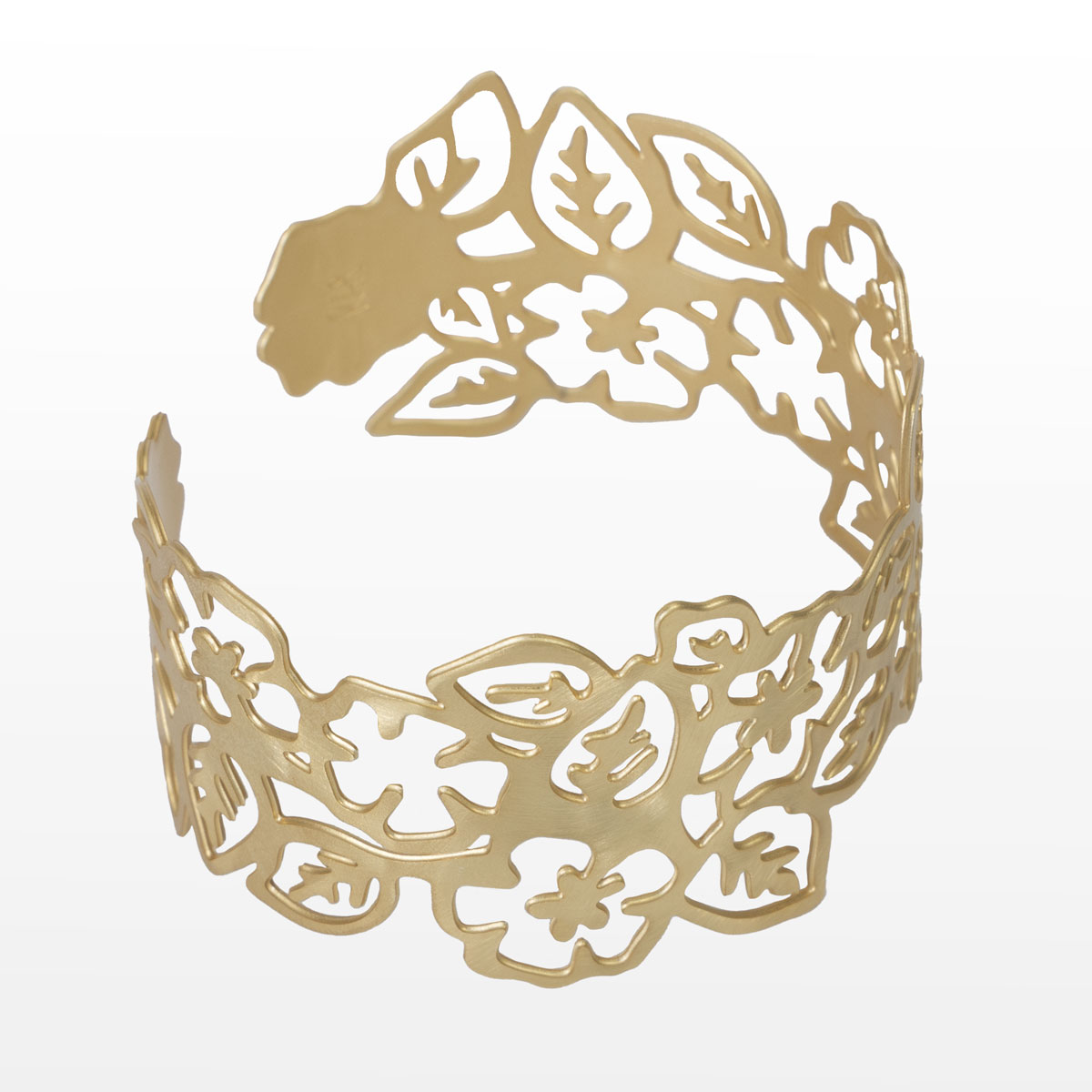 Bracelet manchette Raoul Dufy : Feuilles et fleurs (détail 2)