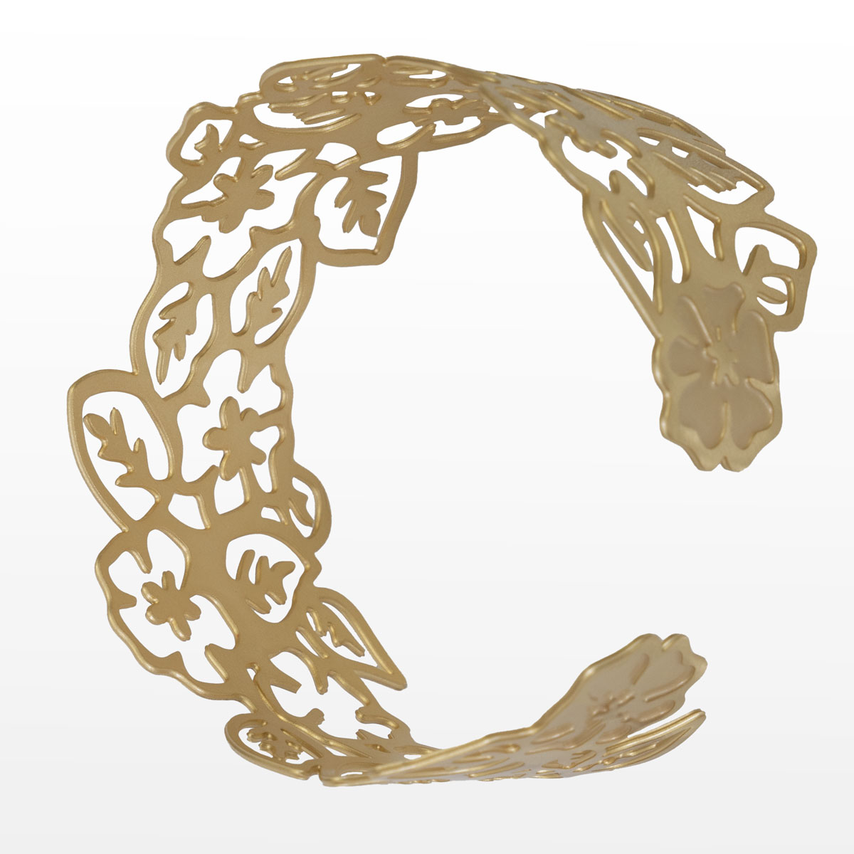 Bracelet manchette Raoul Dufy : Feuilles et fleurs (détail 3)