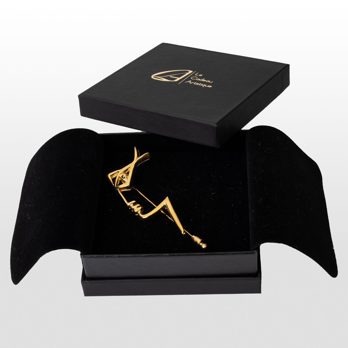 Jean Cocteau brooch : The Profile (gold) detail 2