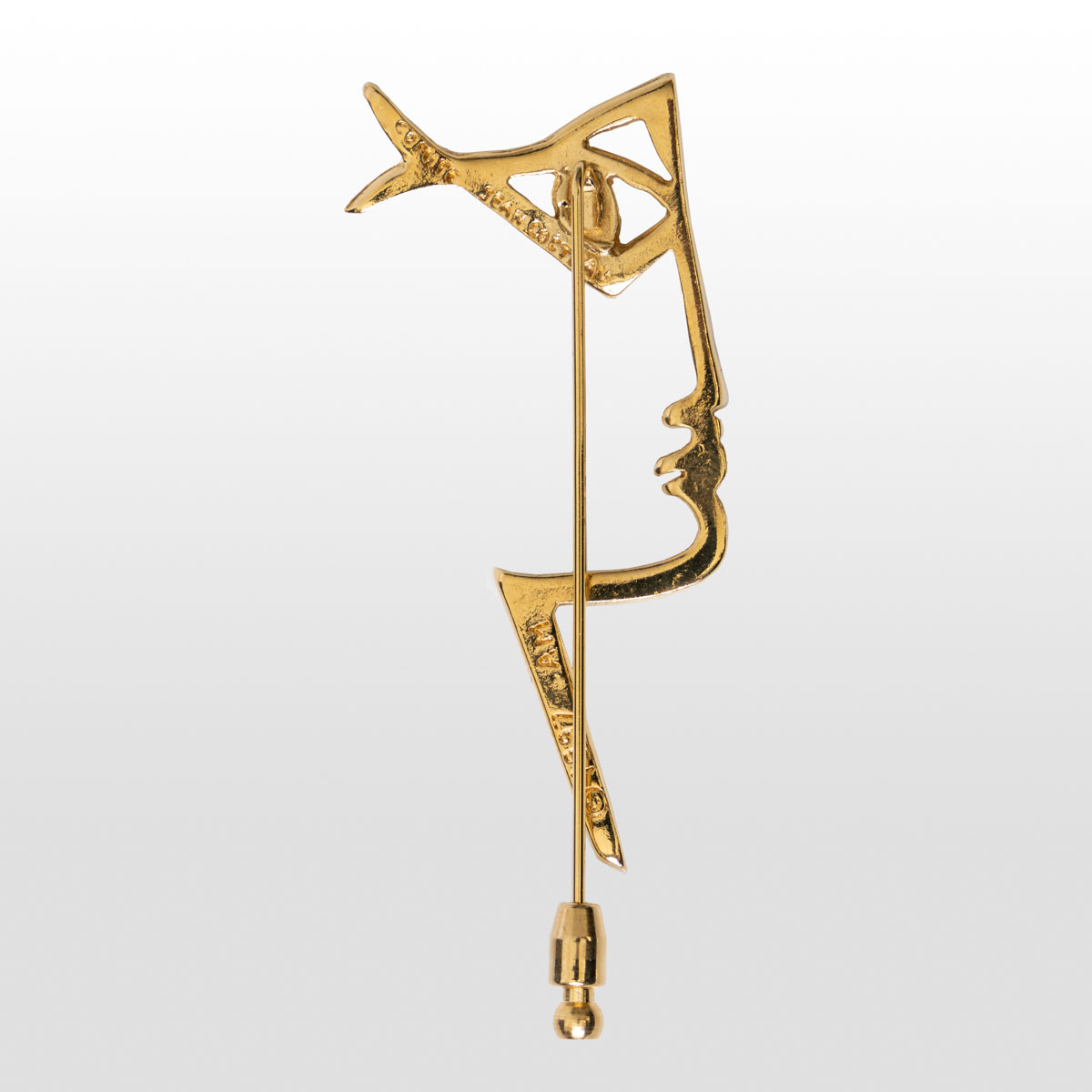 Jean Cocteau brooch : The Profile (gold) detail 4