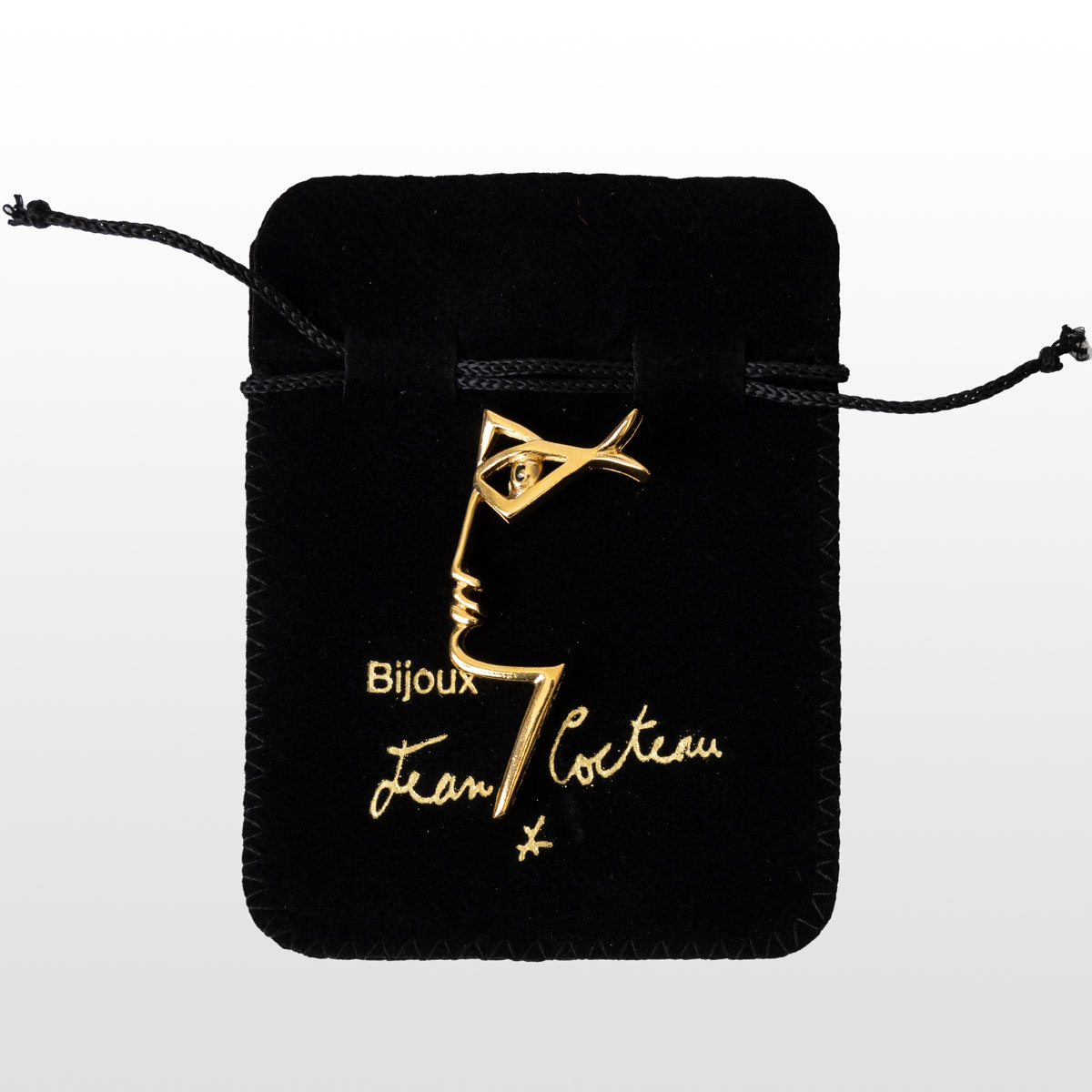 Broche Jean Cocteau : El Perfilo (dorado), detalle 1