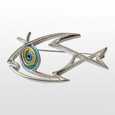Jean Cocteau brooch : The fish (Silver)