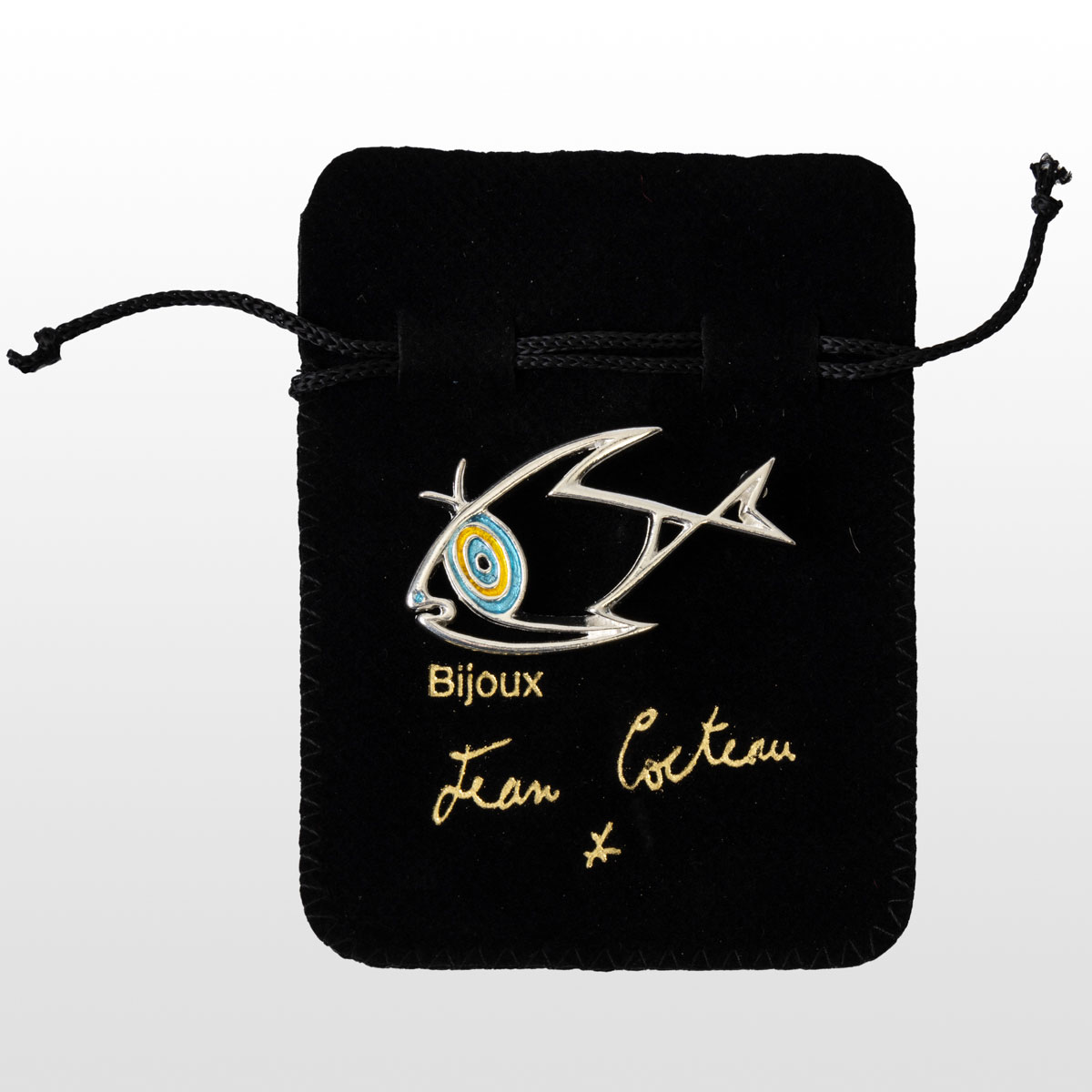 Spilla Jean Cocteau : Il Pesce (argentato), dettaglio 1