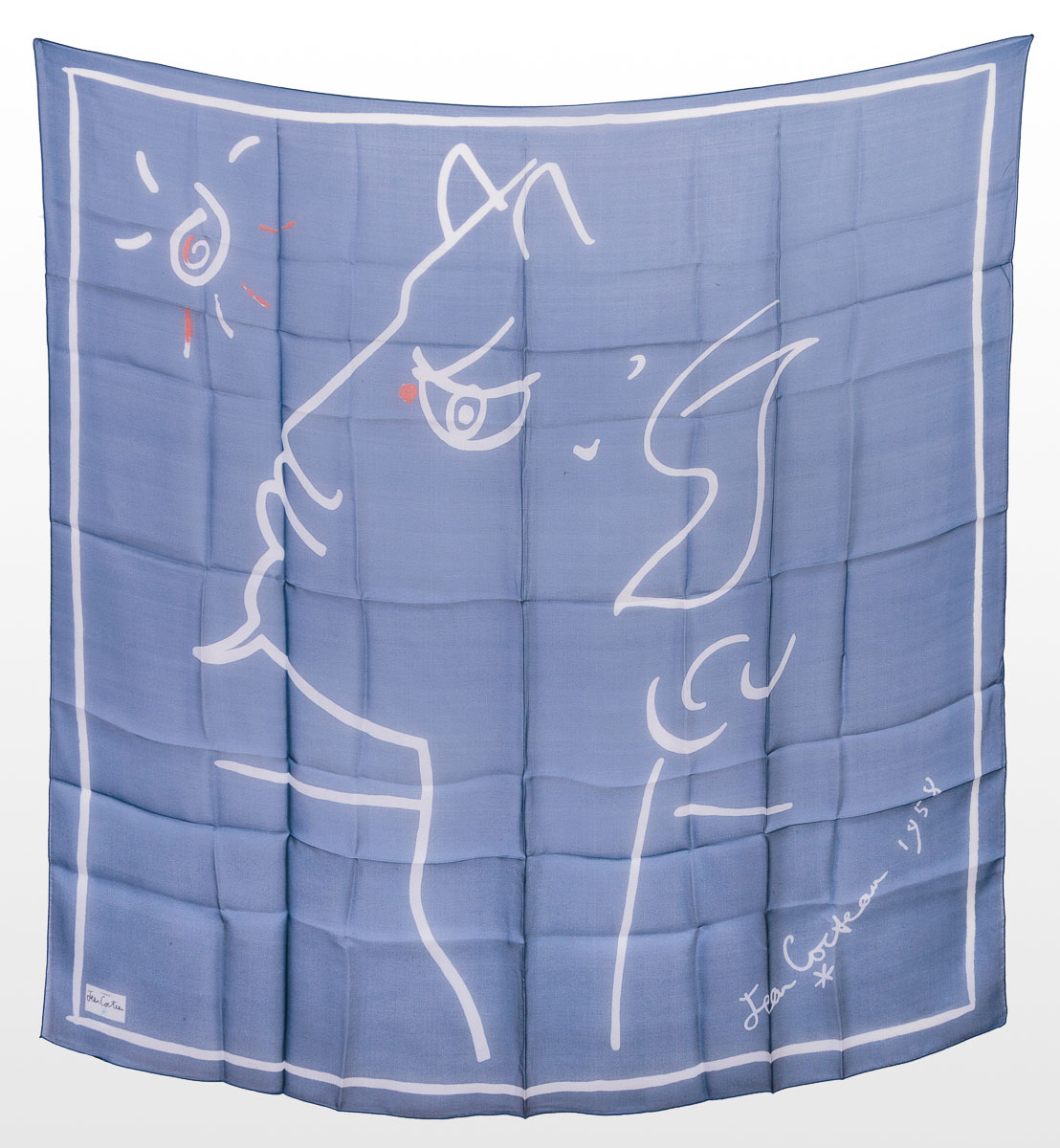 Jean Cocteau Square scarf - Tête de Faune 120x120 cm (unfolded)