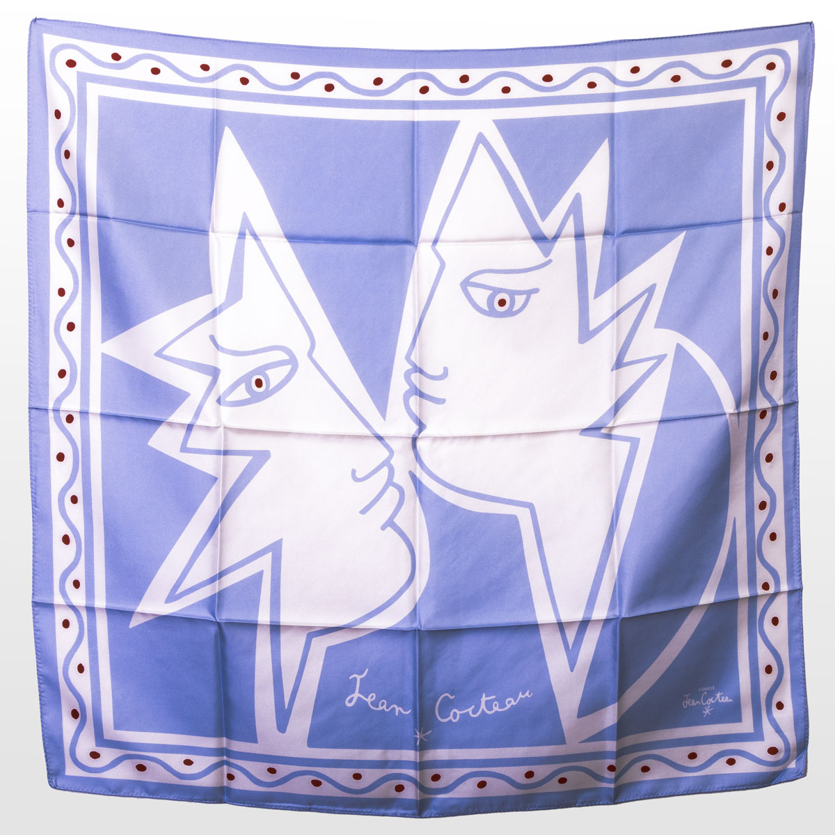 Jean Cocteau Square scarf - Le théâtre de Cap d’Ail (unfolded)