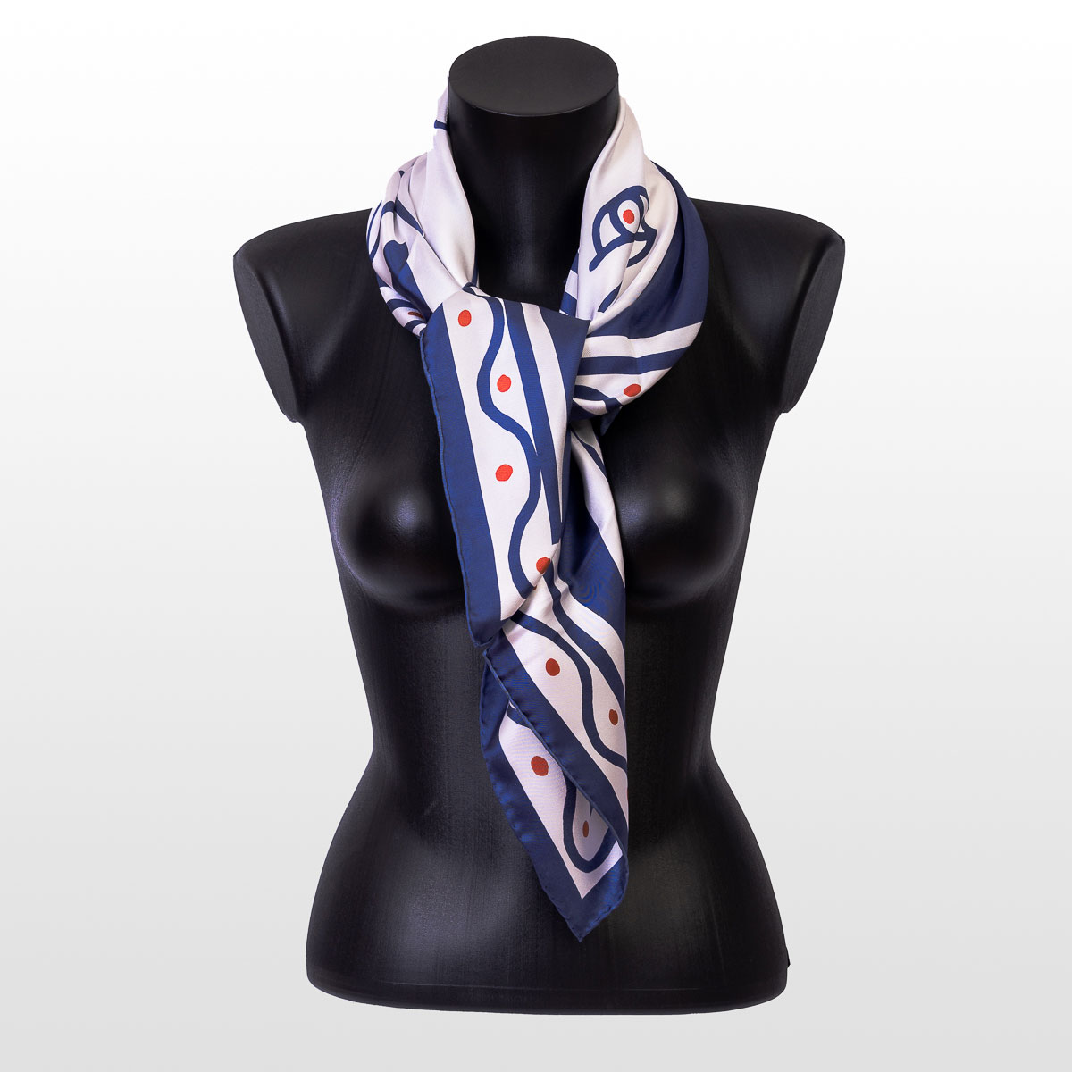 Jean Cocteau Square scarf - Le théâtre de Cap d’Ail - Navy Blue