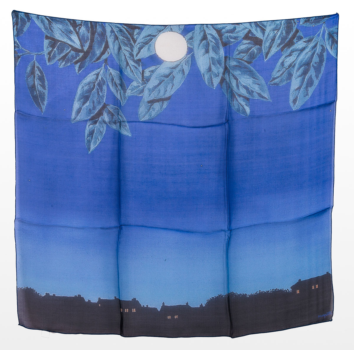 Magritte Square scarf - The White Page (unfolded)