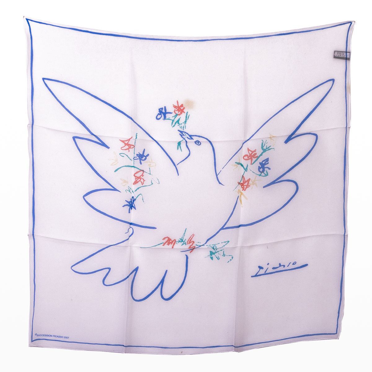 Pablo Picasso scarf - Dove of Peace (unfolded)