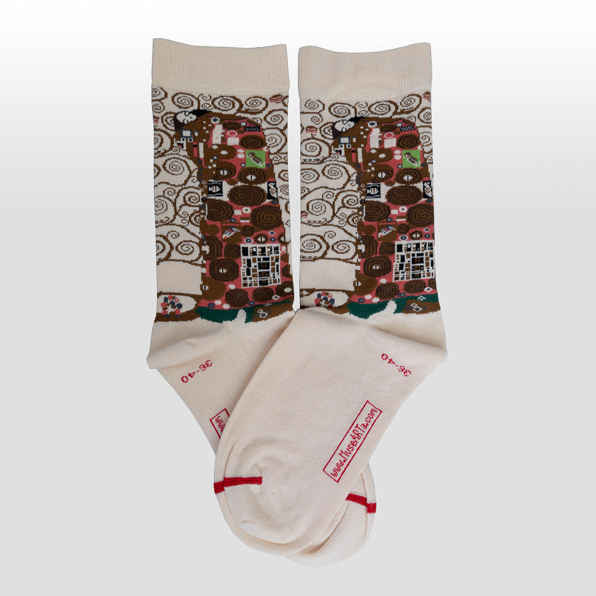 Calcetines Gustav Klimt: El Abrazo (Fulfilment), detalle 2