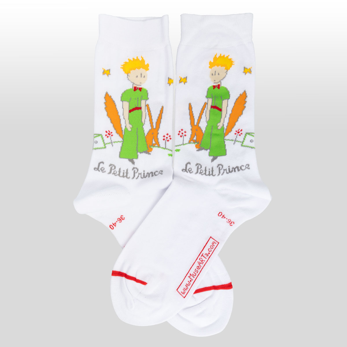 Calcetines Saint Exupéry: El principito, zorro (detalle 1)