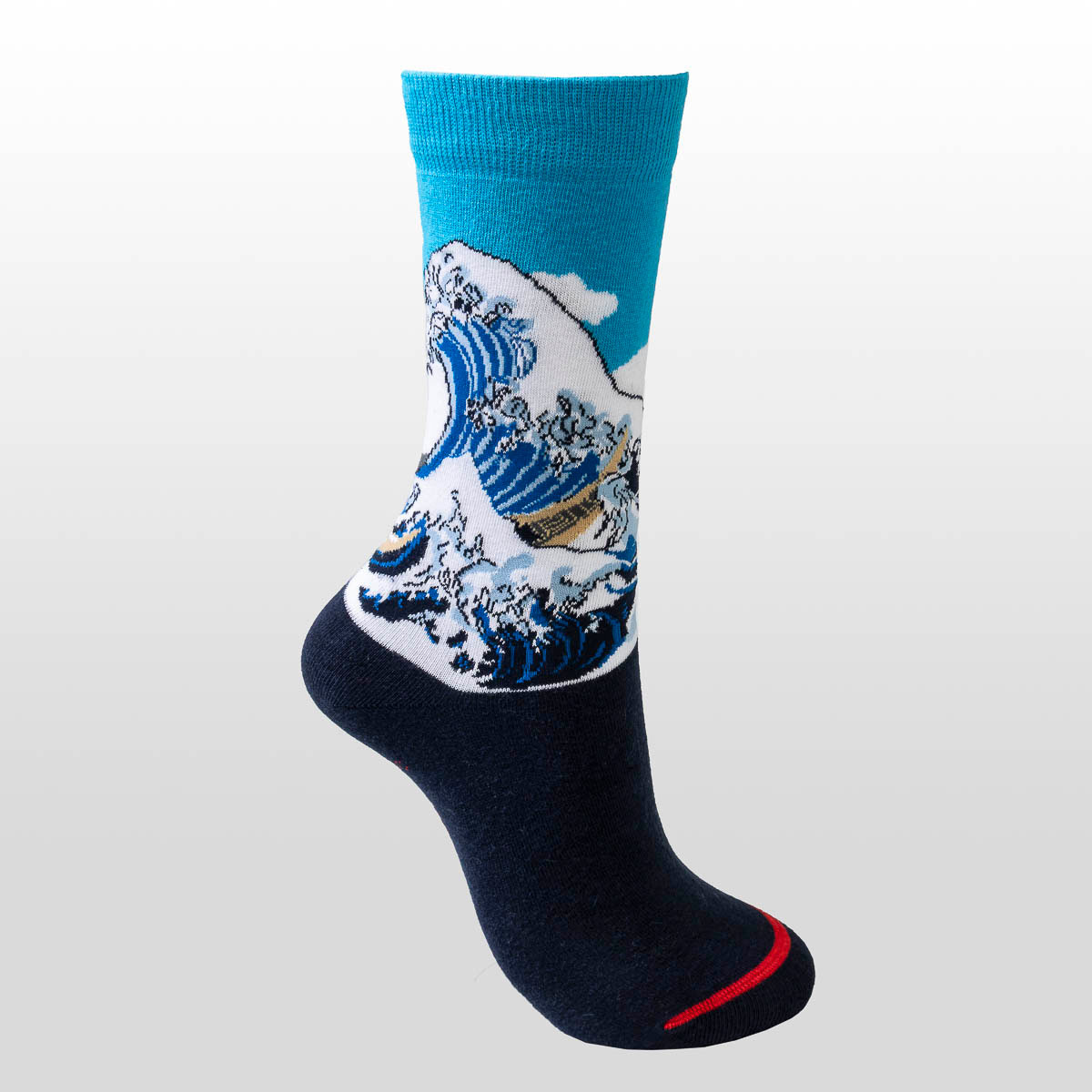 Calcetines en una bola de regalo de Navidad - Hokusai: La gran ola de Kanagawa (1 calcetín)