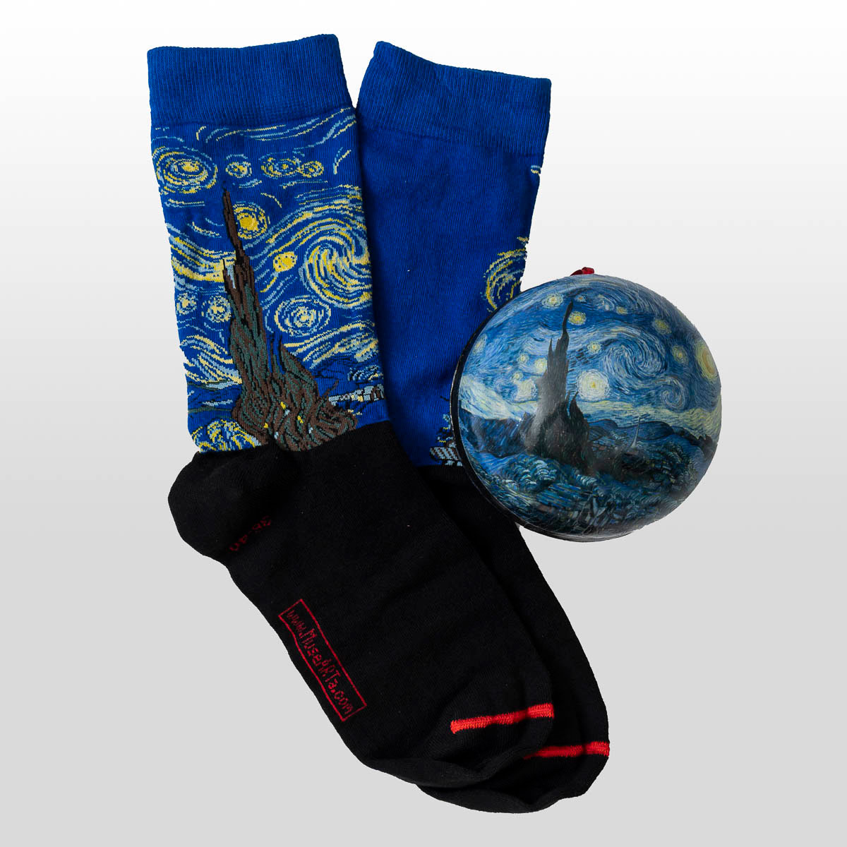 Calcetines en una bola de regalo de Navidad - Van Gogh : La noche estrellada (bola regalo con el par de calcetines)
