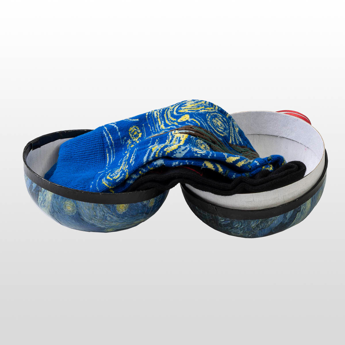 Calcetines en una bola de regalo de Navidad - Van Gogh : La noche estrellada (calcetines en la bola regalo abierta)