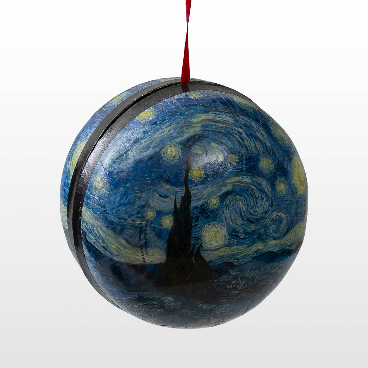 Calcetines en una bola de regalo de Navidad - Van Gogh : La noche estrellada (bola regalo de frente)