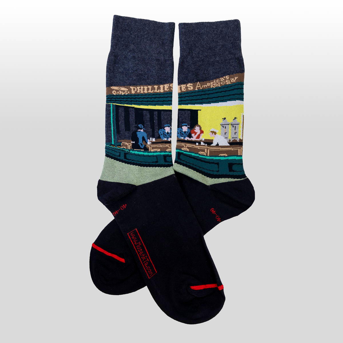 Edward Hopper Socks: Nighthawks (detail 2)