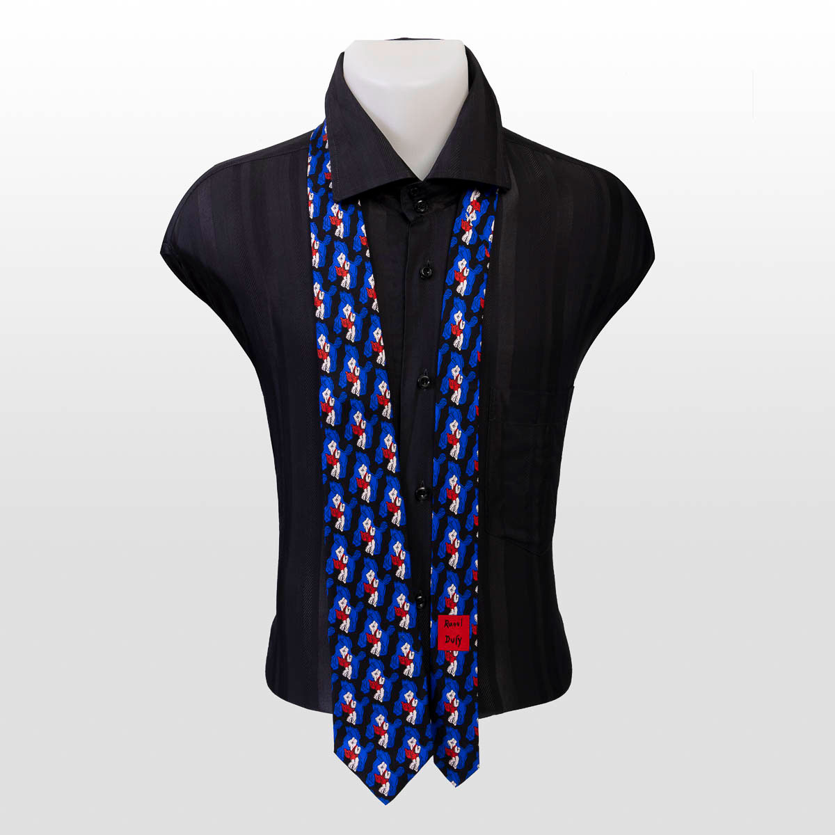 Cravatta Raoul Dufy: Cavalli (blu), dettaglio