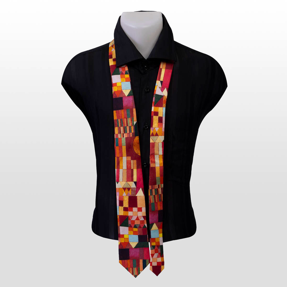 Silk tie - Paul Klee : Bauhaus (on mannequin)(detail)
