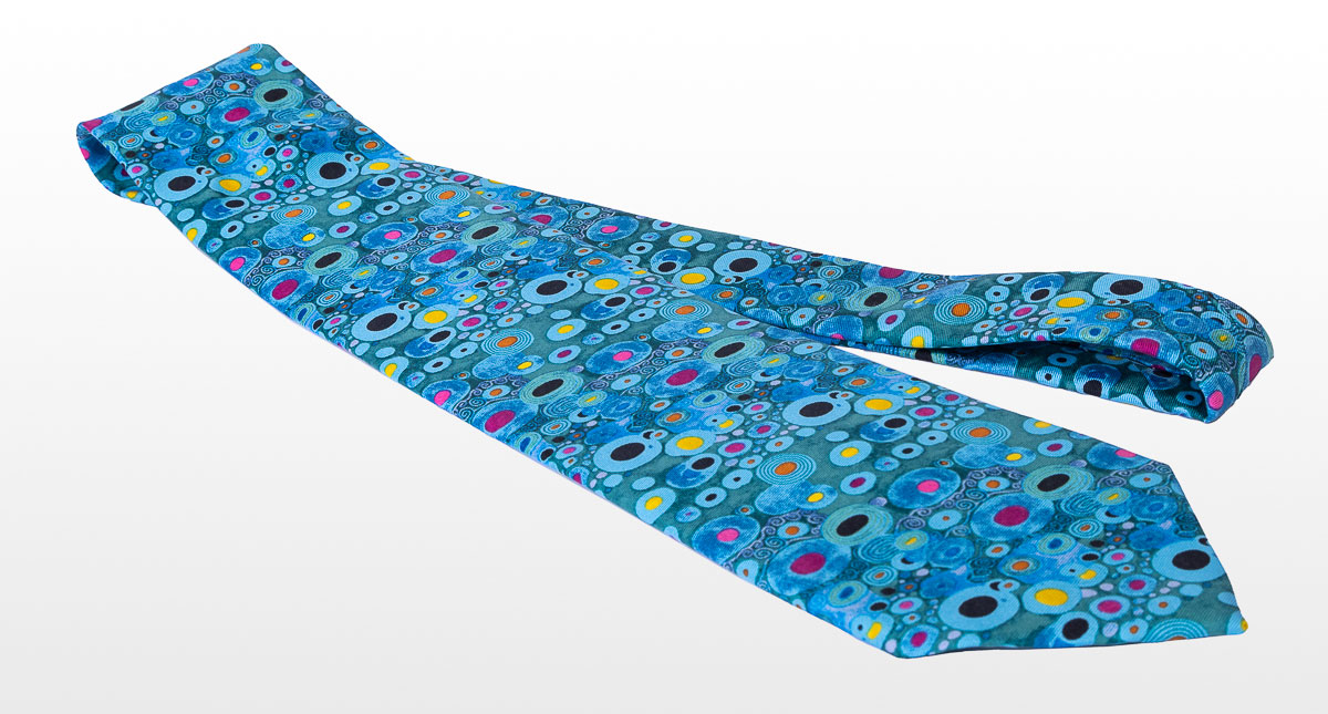 Cravate Gustav Klimt - Art Nouveau (bleu) (détail)