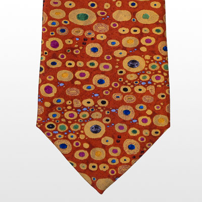 Cravatta Gustav Klimt - Art Nouveau (rosso)