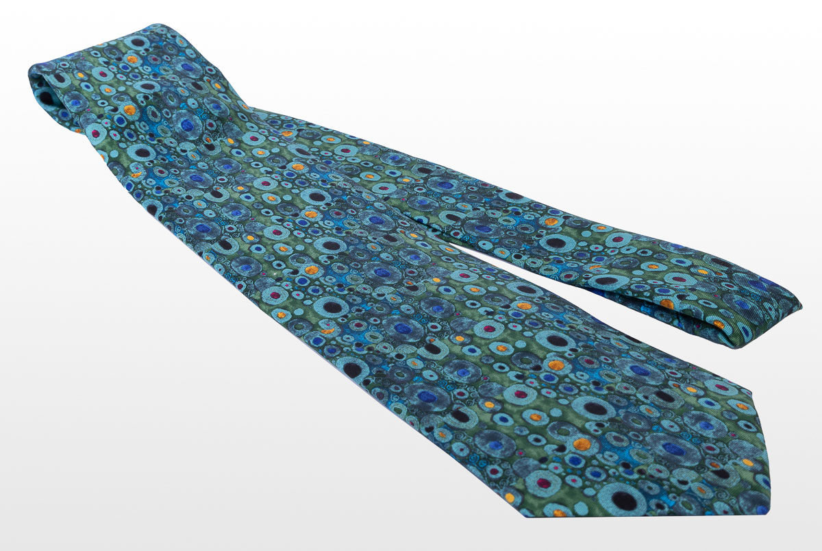 Corbata Gustav Klimt - Art Nouveau (turquesa) (detalle)