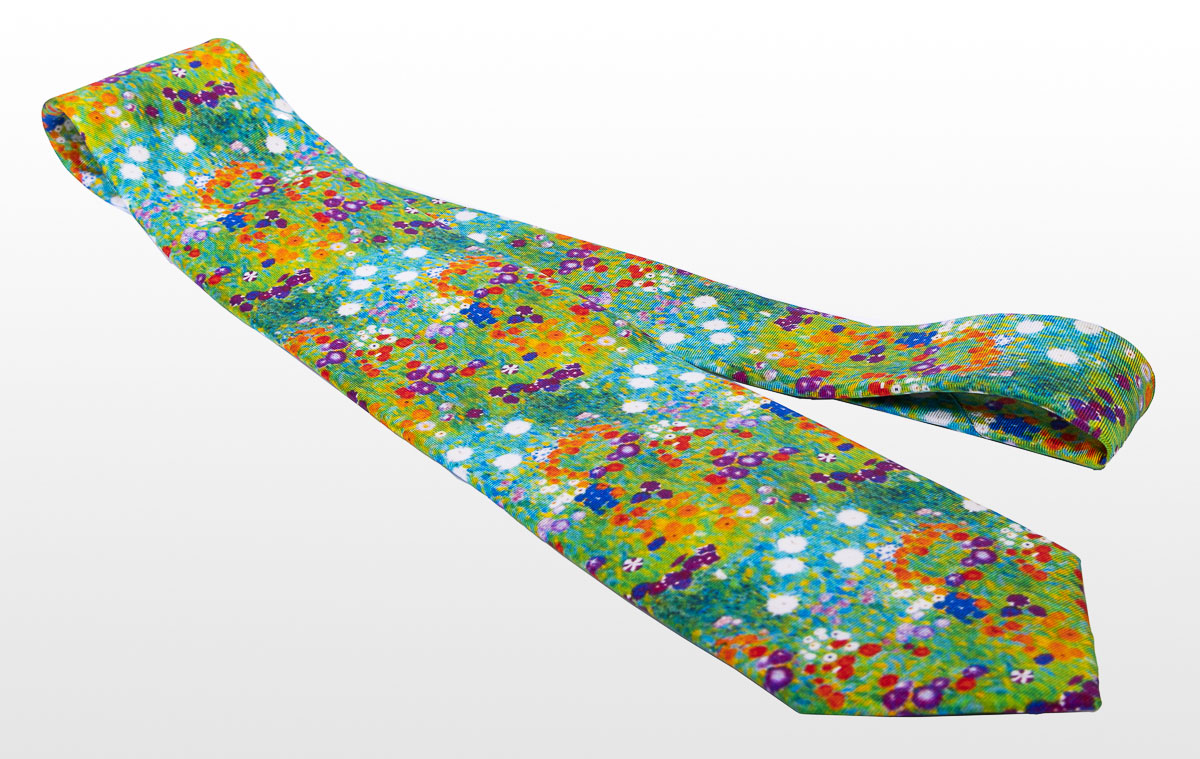 Cravatta Gustav Klimt - Giardino in fiori (dettaglio)